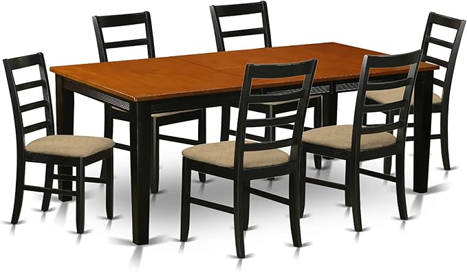 East West Furniture QUPF7-BCH-C 7 Piece Dining Table Set Consist of a Rectangle by EastWestFurniture