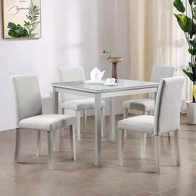 Dining Table Set for 4, 5-Piece Kitchen Table & Chairs Set - Image 3