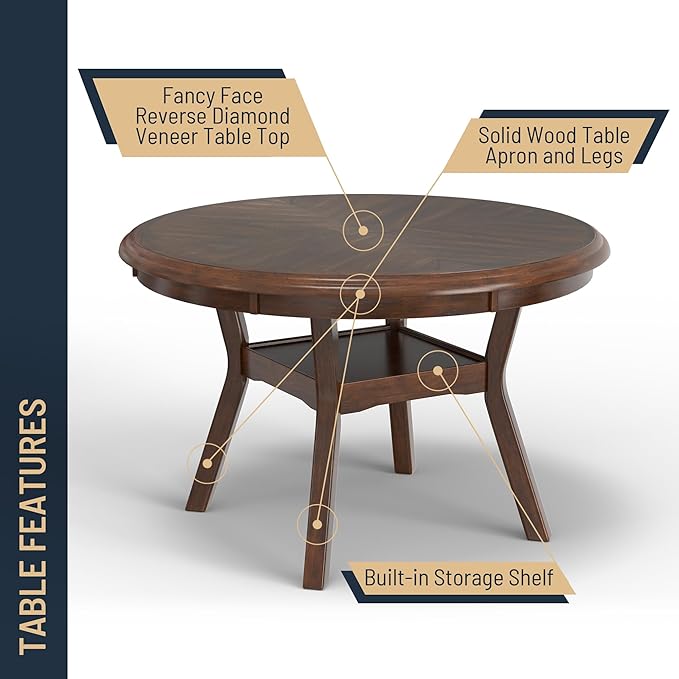 New Classic Furniture Gia 5-Piece Round Dining Set - Image 2