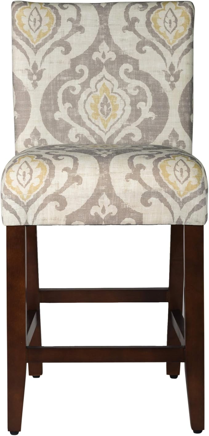 HomePop Upholstered Counter Height Barstool, Suri Cream Damask - Image 4