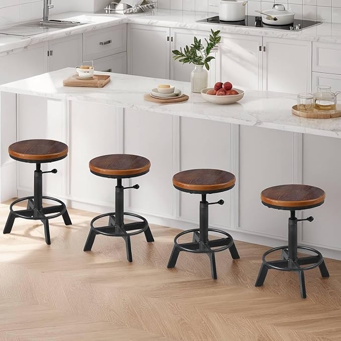 Set of 2-Industrial Bar Stool-Rustic Counter Height Chairs - Image 3