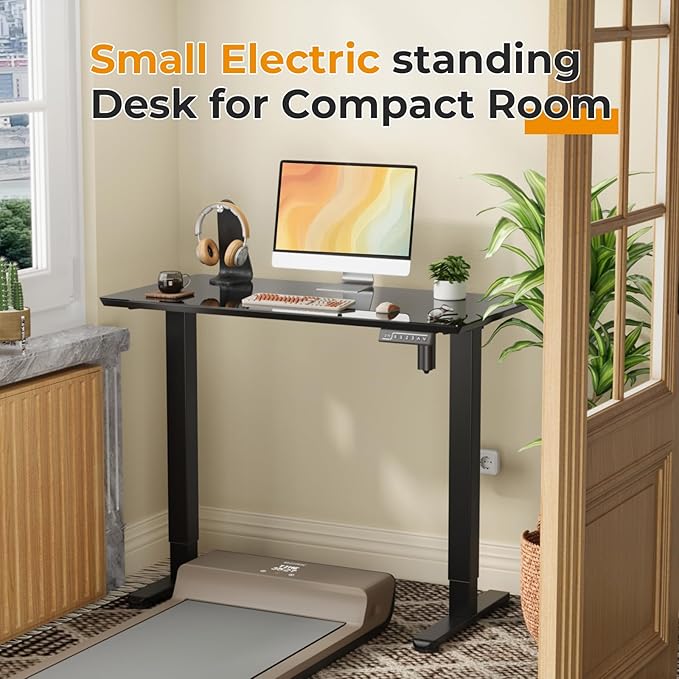 JOY worker Small Electric Standing Desk, Sit to Stand Desk Workstation - Image 6