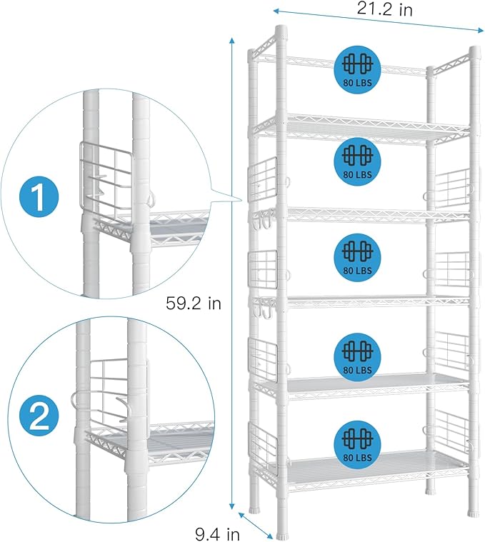 Metal Storage Rack, Storage Organizer Shelves - Image 3
