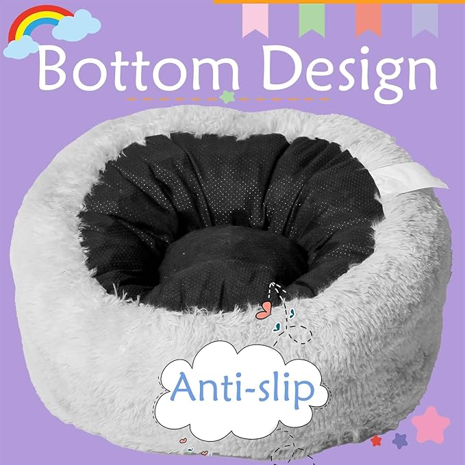 Bean Bag Chair for Kids with Plush Faux Fur Cover, 2.5FT Memory Foam Filled - Image 6
