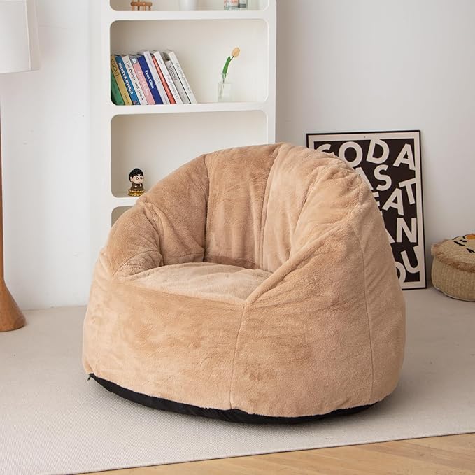 N&V Large Shell Bean Bag Chair, Adult Size Bean Bag Sack, Foam Filling - Image 3