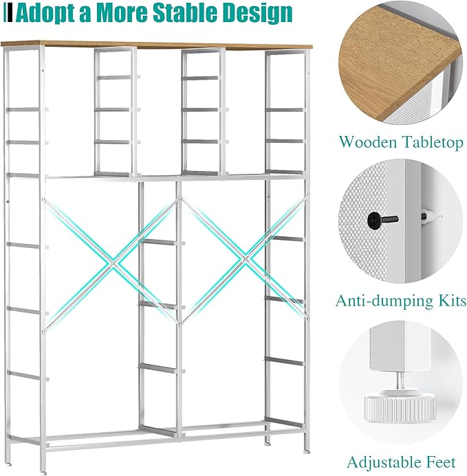 Modern Chest of Drawers for Bedroom，Tall White Fabric Dresser - Image 4