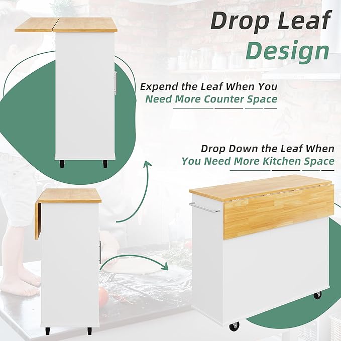 Shintenchi Rolling Kitchen Island Cart - Image 3