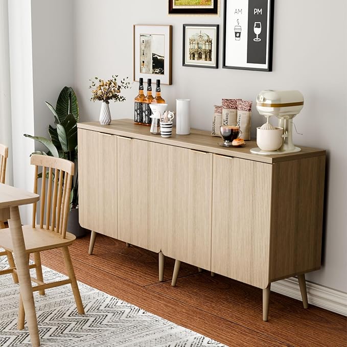 Sideboard Buffet Cabinet with Storage, 2 Doors Wood Entryway Cabinet, Modern - Image 7