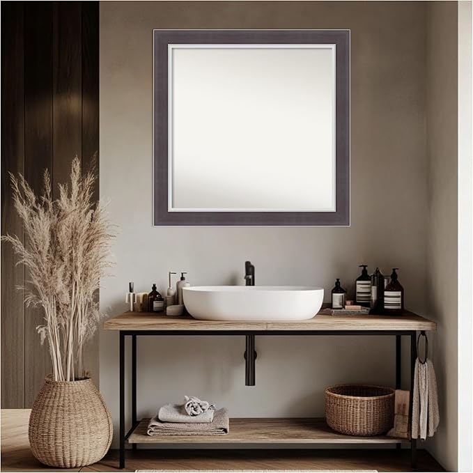 Amanti Art Brown Bathroom Mirror - Image 5