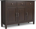 SIMPLIHOME Connaught 51-inch Wide Solid Wood Storage Cabinet in Chestnut Brown by SimpliHome