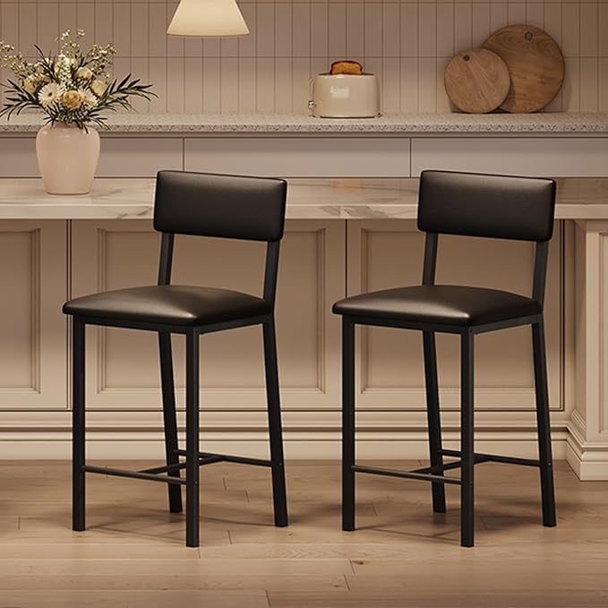 Garvee Bar Stools Set of 2, Kitchen Barstools - Image 3