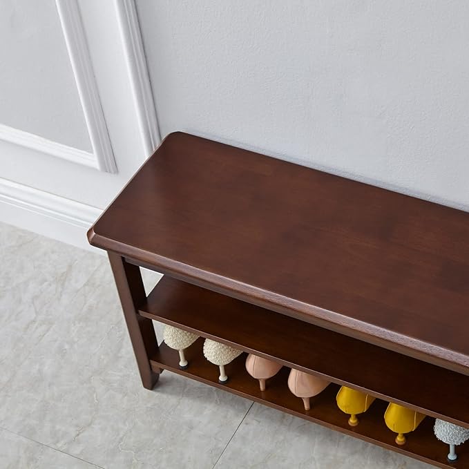 LEILISI Shoe Bench, Solid Wood Shoe Rack Bench Simple Style Shoe Storage Bench - Image 7