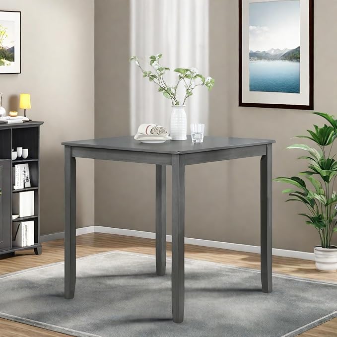 Dining Table for 4, Wooden Rectangular Kitchen Table - Image 6