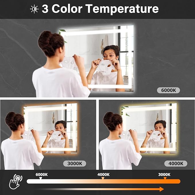 40"x 40" LED Bathroom Mirror, Backlit + Front Lit, LED Bathroom Mirror - Image 7