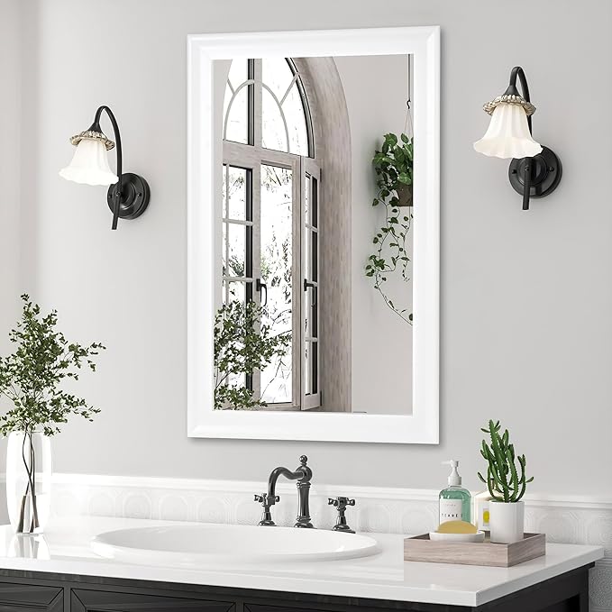 CULER Mirrors, Wood Vanity Wall Rustic Mirror - Image 3