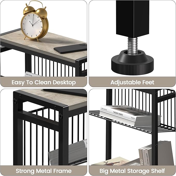 Small Side Table for Small Space, 3-Tier Narrow End Table - Image 7