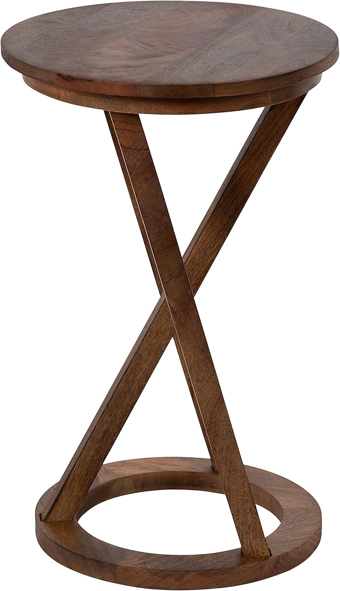 Kate and Laurel Aja Modern Side Table; 15 x 15 x 23; Walnut Brown; Decorative - Image 4