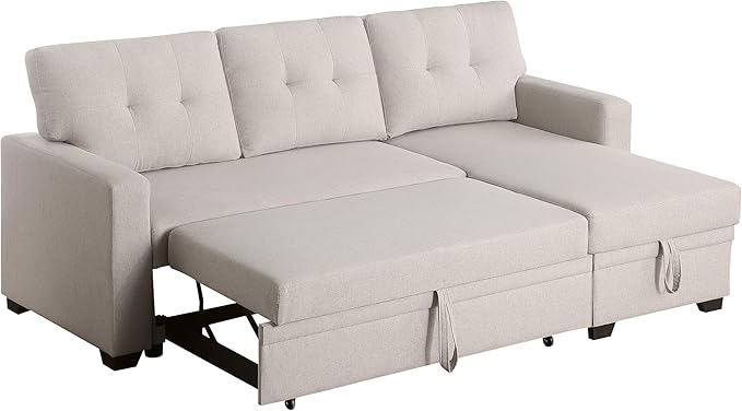 82 Inch Convertible Sleeper Sectional Sofa - Image 8