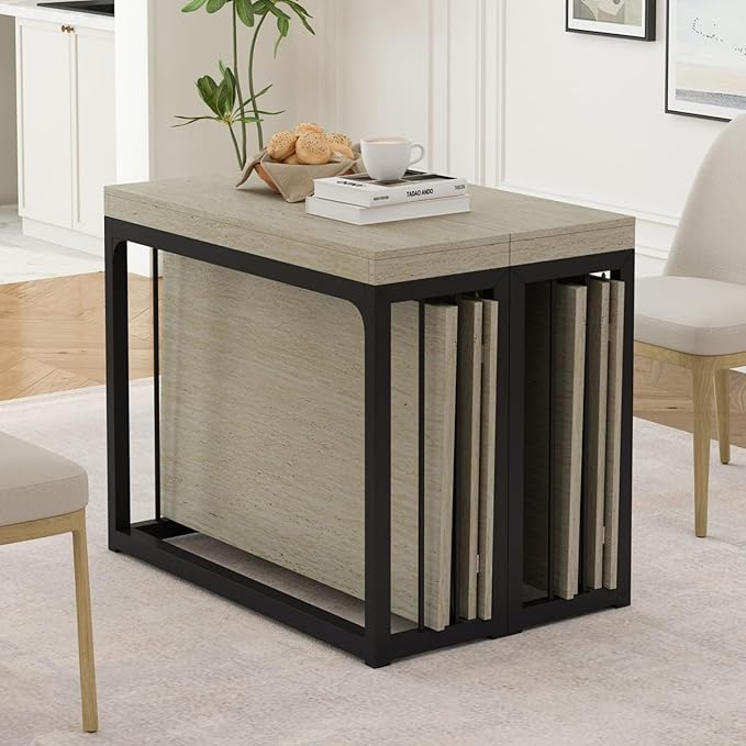 KEIKI 23.62" - 118" L Extendable Foldable Dining Room Table - Image 4