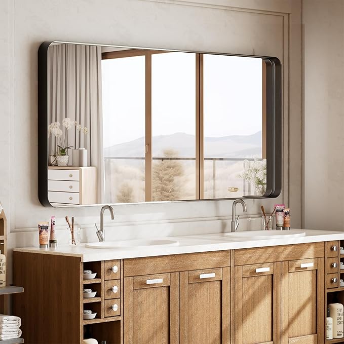 Large Bathroom Mirror 30x56 inch, Gorgeous Deep Frame Wall Vanity Mirror - Image 6