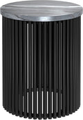 SIMPLIHOME Demy 18-inch Wide Metal Accent Table in Black Marble/Black Metal by SimpliHome