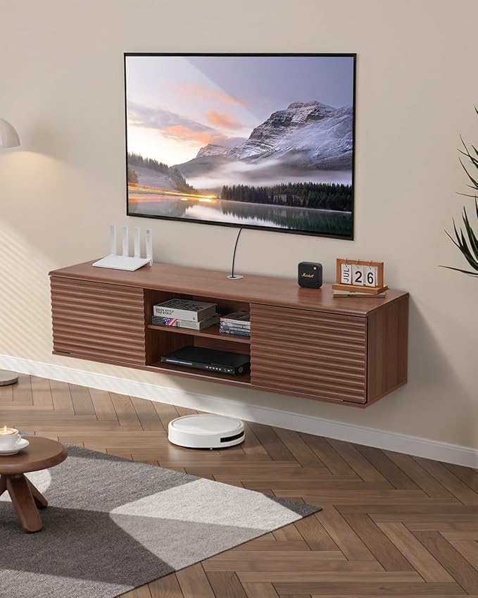 VEVOR Floating TV Stand, 2 Tiers Floating TV Shelf by VEVOR