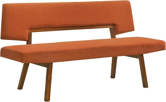 Armen Living Channell Mid Century Modern 5 Piece Walnut Wood Dining Table Set - Image 4
