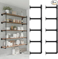 Industrial Pipe Shelf Brackets Wall Mount, Open Black Pipe Shelving by YCCO