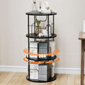 Rotating Bookshelf, 3 Tier Round Revolving Bookcase by ALLSTAND