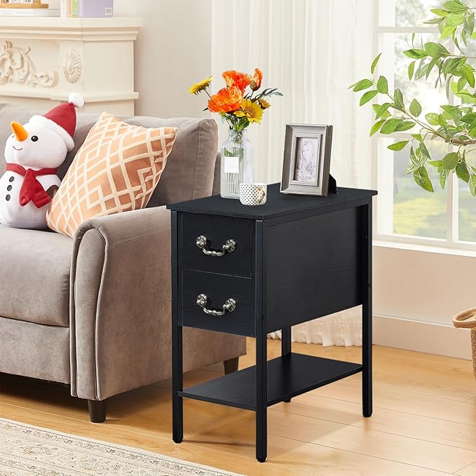 VECELO End Tables, Narrow Nightstand by VECELO