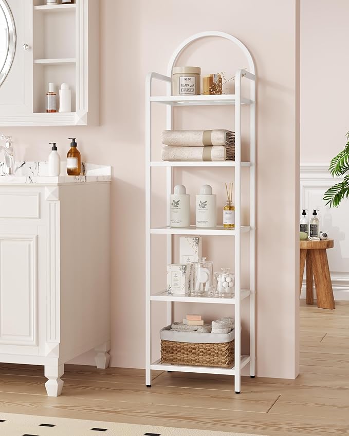 Bookcase Bookshelf, Tempered Glass Bookshelves, Slim Shelving Unit - Image 7