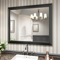 Amorho Black Bathroom Mirror, 40X36 Inch Thick Metal Framed Wall Mirrors by Amorho
