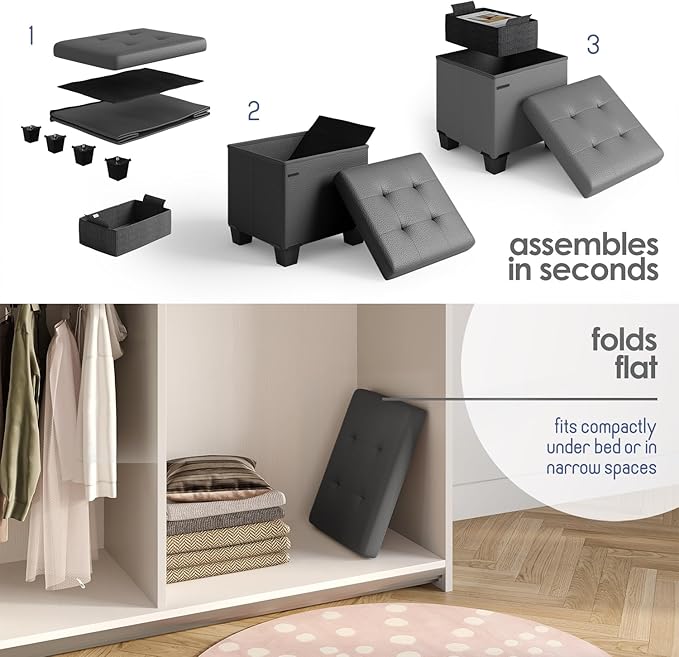 STORAGEBUD Storage Ottoman Cube - Image 3