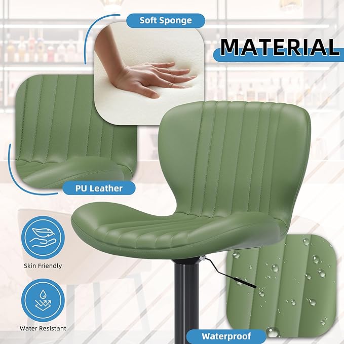 Shintenchi Bar Stools Set of 4 Modern Swivel Bar Chairs, Counter Height Faux - Image 6