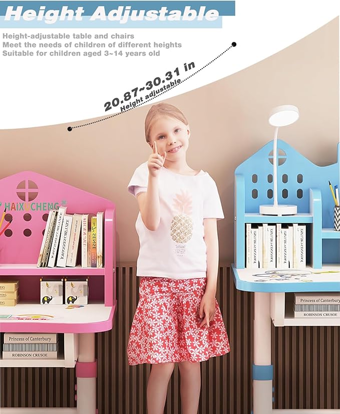 Kids' Table Chair Sets, Kids' Desks Chair, Children Study Desk Writing Table - Image 7