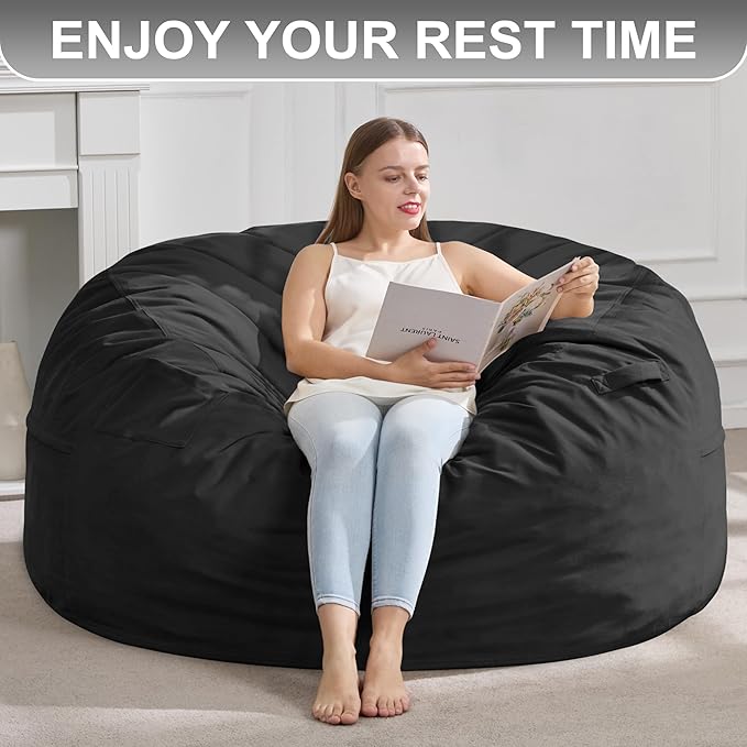 Hobestluk 5FT Bean Bag Chair Giant Bean Bag Chairs - Image 7