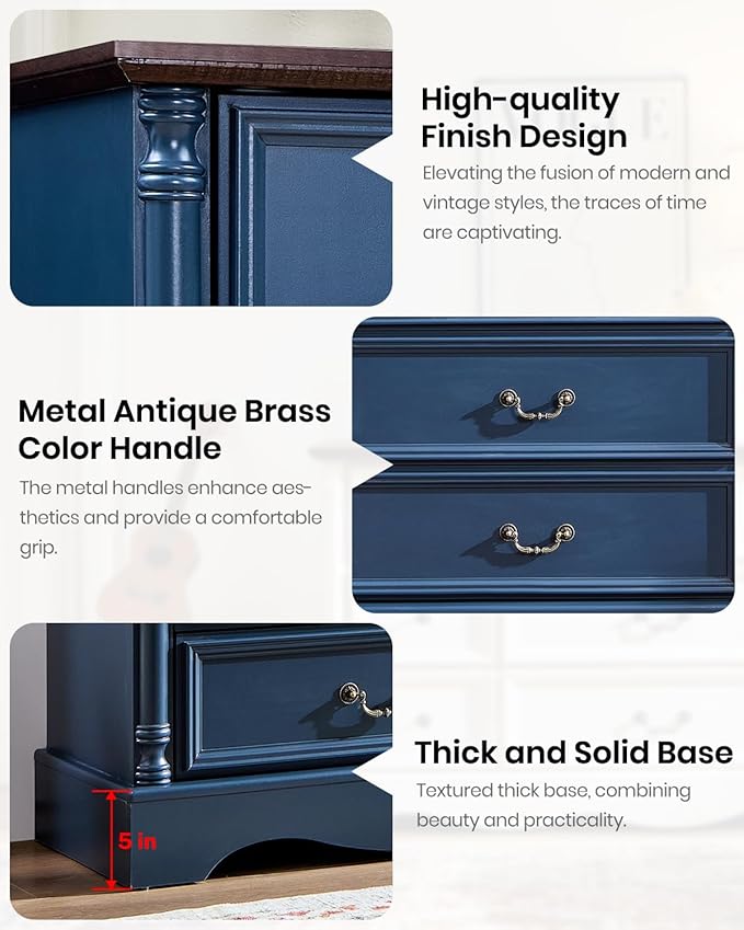 Farmhouse 9 Drawers Dresser for Bedroom - Image 4