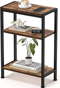 Narrow Side Table for Small Space, 3-Tier Small End Table by HOME