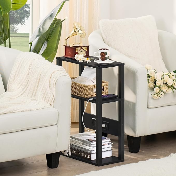 3-Tier Small Narrow Wood Side Table - Image 5