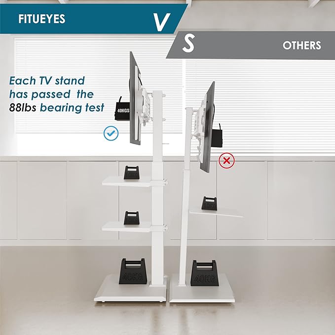 FITUEYES Iron Base Universal Floor TV Stand - Image 7