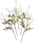Floroom 5pcs White Faux Silk Mums Artificial Flowers, Bulk Fake Small Mini by Floroom