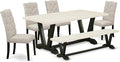 East West Furniture V627EL635-6 6 Piece Dining Table Set Contains a Rectangle by EastWestFurniture