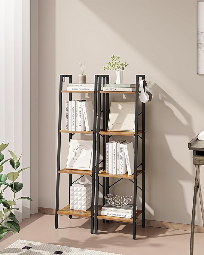 Ladder Shelf, Bookshelf Bookcase, Freestanding Corner Storage Shelve - Image 4