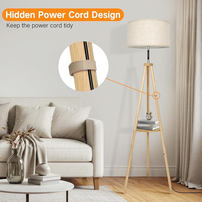 OUTON Wood Tripod Floor Lamp - Image 6