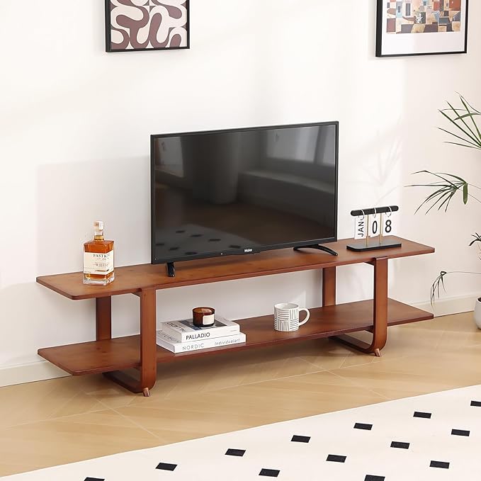 Tiita TV Stand with Storage for TVs up to 65'', Bamboo TV Console Entertainment by TiitaHome