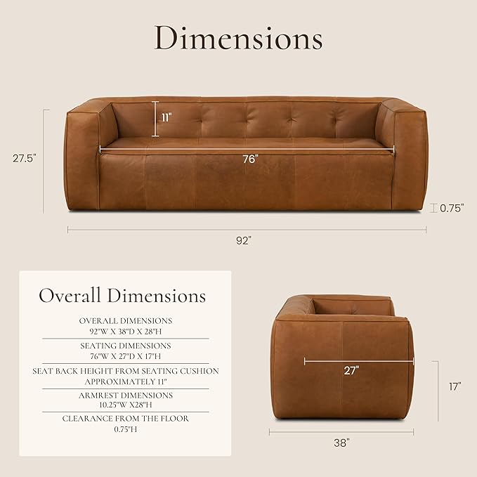 POLY & BARK Capa Sofa in Full-Grain Pure-Aniline Italian Tanned Leather in - Image 2