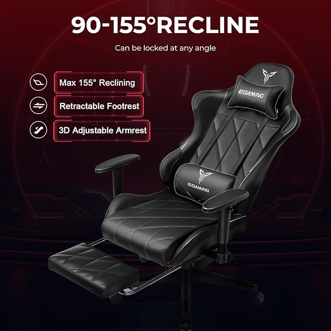 Gaming Chair with 3D Adjustable Armrests, Cow Print Design, Ergonomic Office - Image 5