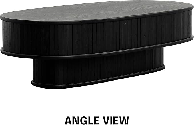NTC Stream DOU Coffee Table, Modern Double-Layer Oval Wooden Center Table - Image 6