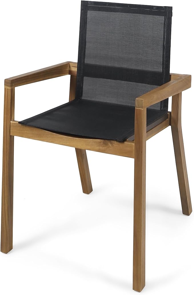 Merax Mesh Seating Solid Wood Dining Chairs Set of 2, French Country Style - Image 6