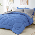 HEVUMYI Royal Blue & Light Grey Twin Comforter Set by HEVUMYI